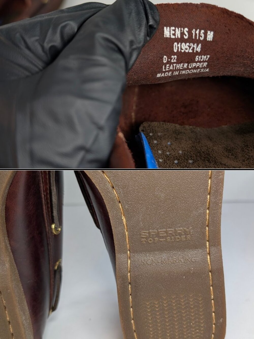 Sperry Top Sider Men's 11.5 Amaretto Brown Leather Original 2-Eye Boat Shoes - Picture 11 of 11